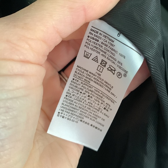 Banana Republic Vegan Leather Blazer jacket black size 6 classic elegant career - Picture 8 of 15